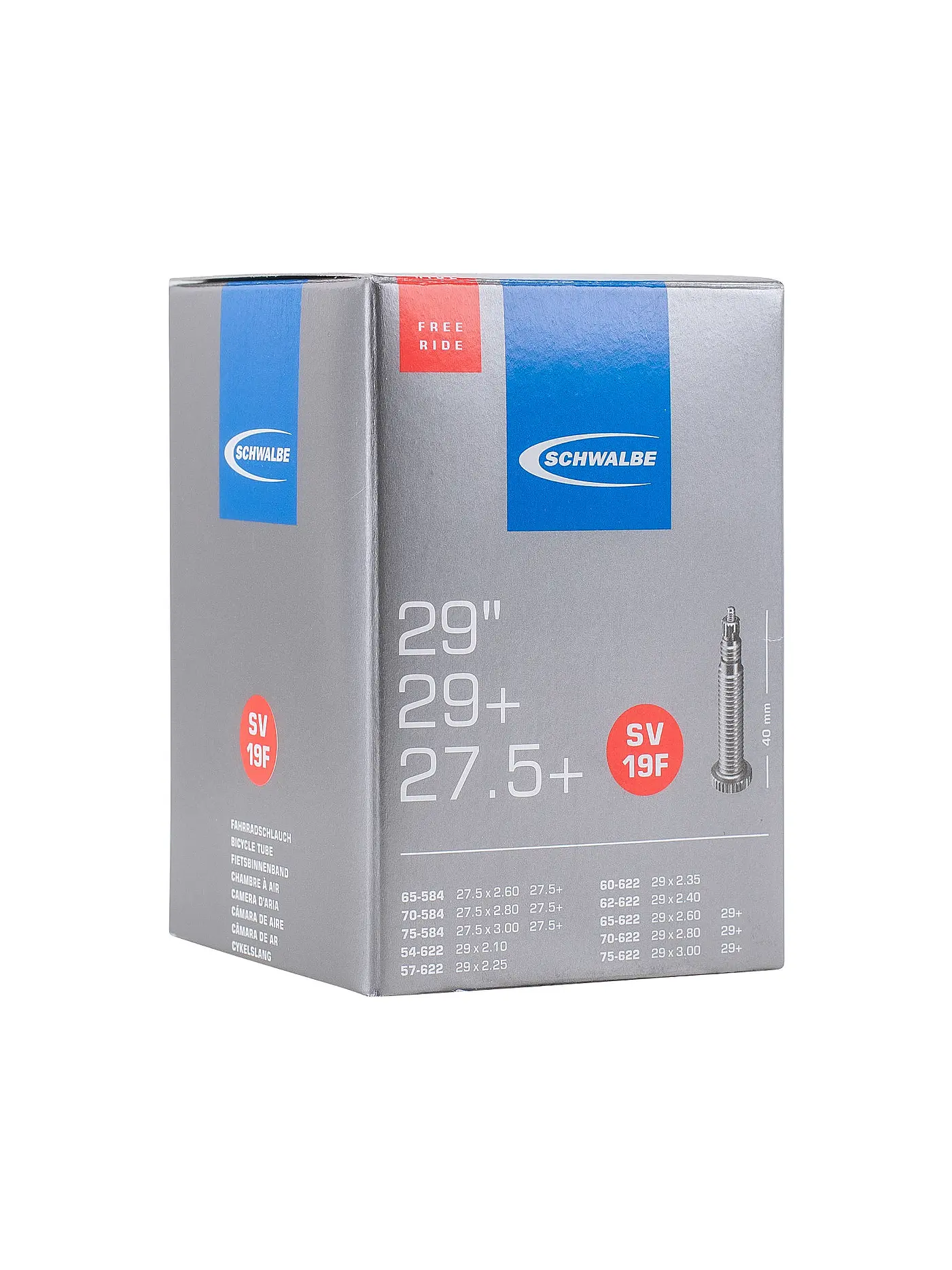 SCHWALBE | Fahrradschlauch Nr.19F Freeride SV40 (27.5"/29") | 
